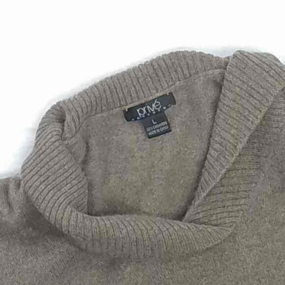 NWOT Prive Cashmere Shawl Neck Sweater Taupe Large - Picture 3 of 3